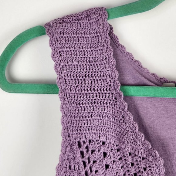 Athleta Purple Kirra Crochet Sleeveless Midi Dress sz M - Picture 4 of 7